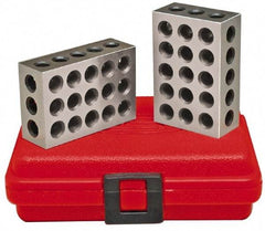 SPI - 0.0003 Squareness Per Inch, Hardened Steel, 2-3-4 Block with 23 Hole Setup Block - 3/8 - 16 Inch Tapped Hole Size, 55-60 Rc Hardness, Sold As Matched Pair - Industrial Tool & Supply