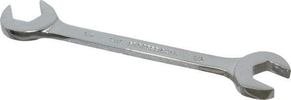 Proto - 1/2" Standard Open End Wrench - 5-1/4" OAL, Double End, Chrome Finish, 15° & 60° Head Angle - Industrial Tool & Supply