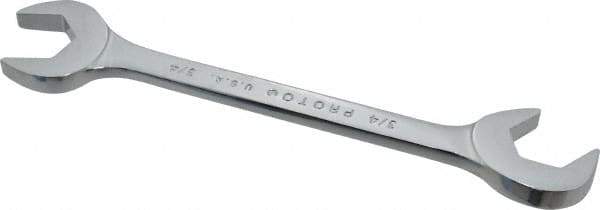 Proto - 3/4" Standard Open End Wrench - 7" OAL, Double End, Chrome Finish, 15° & 60° Head Angle - Industrial Tool & Supply