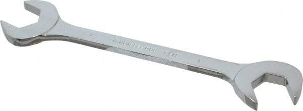 Proto - 1" Standard Open End Wrench - 9-1/2" OAL, Double End, Chrome Finish, 15° & 60° Head Angle - Industrial Tool & Supply