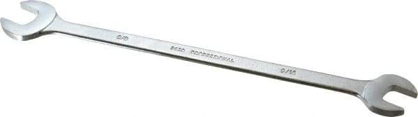 Proto - 9/16" x 5/8" Standard Extra Thin Open End Wrench - 10" OAL, Double End, Satin Finish, 15° Head Angle - Industrial Tool & Supply