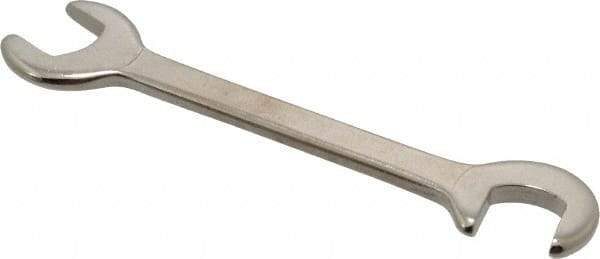 Proto - 1/2" Stubby Open End Wrench - 4-7/16" OAL, Double End, Satin Finish, 15° & 75° Head Angle - Industrial Tool & Supply