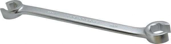 Proto - 15 x 17mm, Chrome Finish, Open End Flare Nut Wrench - 6 Points, 8" OAL, Steel, Double End Head - Industrial Tool & Supply