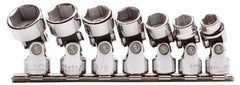 Proto - 7 Piece 3/8" Drive Standard Socket Set - 6 Points, 3/8 to 3/4", Inch Measurement Standard - Industrial Tool & Supply