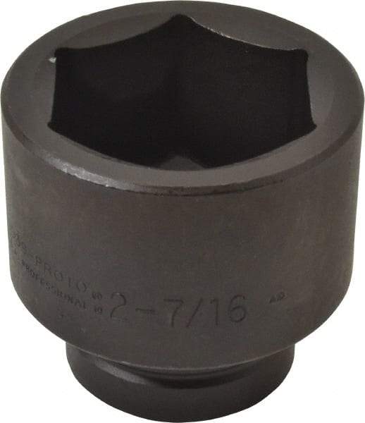 Proto - 1" Drive 2-7/16" Standard Impact Socket - 6 Points, 3-25/64" OAL - Industrial Tool & Supply