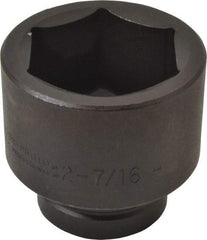 Proto - 1" Drive 2-7/16" Standard Impact Socket - 6 Points, 3-25/64" OAL - Industrial Tool & Supply