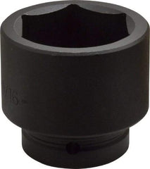 Proto - 1" Drive 2-9/16" Standard Impact Socket - 6 Points, 3-1/2" OAL - Industrial Tool & Supply