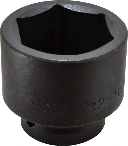 Proto - 1" Drive 2-11/16" Standard Impact Socket - 6 Points, 3-21/32" OAL - Industrial Tool & Supply