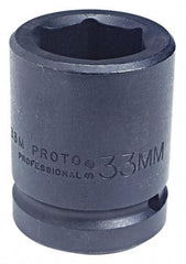 Proto - 1" Drive 4" Standard Impact Socket - 6 Points, 5-1/2" OAL - Industrial Tool & Supply