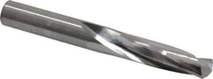 Atrax - 0.413" 135° Spiral Flute Solid Carbide Screw Machine Drill Bit - Bright Finish, Right Hand Cut, 2" Flute Length, 3-3/8" OAL, Split Point, Straight Shank - Industrial Tool & Supply