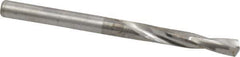 Atrax - 0.1575" 135° Spiral Flute Solid Carbide Screw Machine Drill Bit - Bright Finish, Right Hand Cut, 1-1/16" Flute Length, 2-1/8" OAL, Split Point, Straight Shank - Industrial Tool & Supply