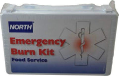 North - 8 Piece, 1 Person, Burn Aid First Aid Kit - 5-1/8" Wide x 2-3/4" Deep x 8" High, Plastic Case - Industrial Tool & Supply
