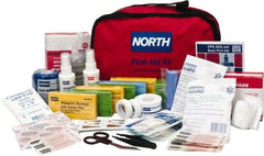North - 187 Piece, 25 Person, Multipurpose/Auto/Travel First Aid Kit - 7" Wide x 6" Deep x 10" High, Nylon Bag - Industrial Tool & Supply