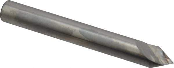 Atrax - 1/4" Head Diam, 1/4" Shank Diam, 1 Flute 60° Solid Carbide Countersink - Bright Finish, 2" OAL, Single End, Straight Shank, Right Hand Cut - Industrial Tool & Supply