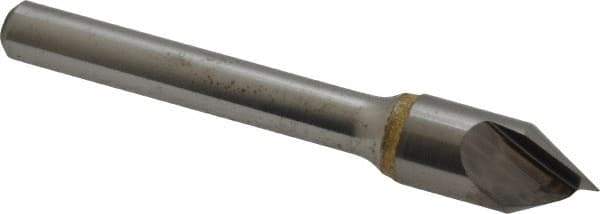 Atrax - 3/8" Head Diam, 1/4" Shank Diam, 1 Flute 60° Solid Carbide Countersink - Bright Finish, 2" OAL, Single End, Straight Shank, Right Hand Cut - Industrial Tool & Supply