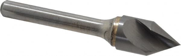 Atrax - 1/2" Head Diam, 1/4" Shank Diam, 1 Flute 60° Solid Carbide Countersink - Industrial Tool & Supply