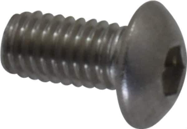 Value Collection - M3x0.50 Metric Coarse Hex Socket Drive, Button Screw - Grade 18-8 & Austenitic A2 Stainless Steel, Uncoated, Fully Threaded, 6mm Length Under Head - Industrial Tool & Supply