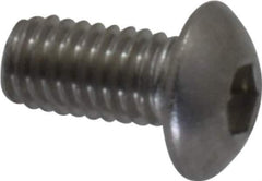 Value Collection - M3x0.50 Metric Coarse Hex Socket Drive, Button Screw - Grade 18-8 & Austenitic A2 Stainless Steel, Uncoated, Fully Threaded, 6mm Length Under Head - Industrial Tool & Supply