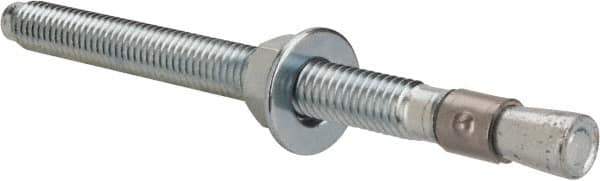 Red Head - 3/8 Inch Diameter, 3/8-16 Inch Thread, 5 Inch Overall Length, Grade 3, Wedge Expansion Concrete Anchor - Steel, Zinc Plated, 3-3/4 Inch Thread Length, Tie Wire Head, 3/8 Inch Drill - Industrial Tool & Supply