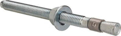 Red Head - 3/8 Inch Diameter, 3/8-16 Inch Thread, 5 Inch Overall Length, Grade 3, Wedge Expansion Concrete Anchor - Steel, Zinc Plated, 3-3/4 Inch Thread Length, Tie Wire Head, 3/8 Inch Drill - Industrial Tool & Supply