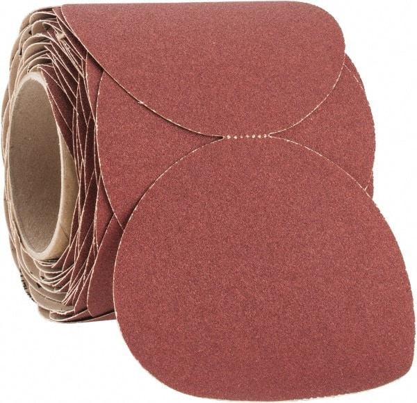 3M - 5" Diam, 100 Grit Ceramic Adhesive PSA Disc - Fine Grade, Red, F Weighted Backing, Flexible, Use with Random Orbital Sanders - Industrial Tool & Supply