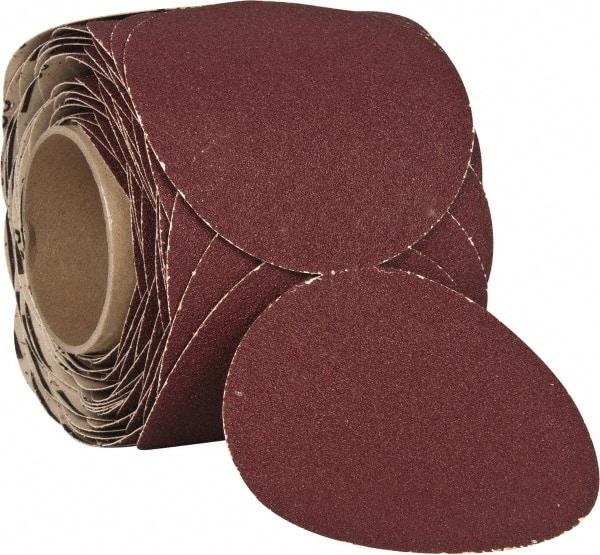 3M - 6" Diam, 80 Grit Ceramic Adhesive PSA Disc - Medium Grade, Red, F Weighted Backing, Flexible, Use with Random Orbital Sanders - Industrial Tool & Supply
