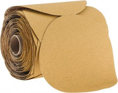 3M - 5" Diam, 80 Grit Aluminum Oxide Adhesive PSA Disc - Medium Grade, Gold, Polyester Backing, Flexible, Use with Random Orbital Sanders - Industrial Tool & Supply