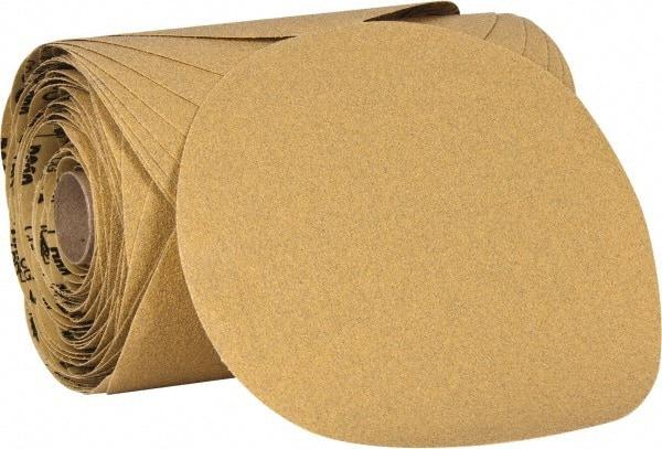 3M - 6" Diam, 80 Grit Aluminum Oxide Adhesive PSA Disc - Medium Grade, Yellow, C Weighted Backing, Flexible, Use with Random Orbital Sanders - Industrial Tool & Supply