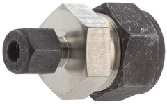 Parker - 3/16 x 1/16" OD, Stainless Steel Union - 7/16" Hex, Comp x Comp Ends - Industrial Tool & Supply