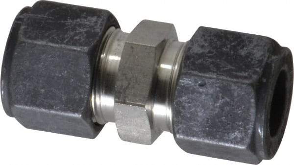 Parker - 1/2" OD, Stainless Steel Union - 13/16" Hex, Comp x Comp Ends - Industrial Tool & Supply
