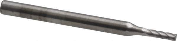 Atrax - 1/16" Cut Diam, 1/8" Shank Diam, Cylinder Head Single Cut Burr - Carbide, Flat End, 1/4" LOC, 1-1/2" OAL - Industrial Tool & Supply