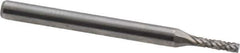 Atrax - 1/16" Cut Diam, 1/8" Shank Diam, Cylinder Head Double Cut Burr - Carbide, Flat End, 1/4" LOC, 1-1/2" OAL - Industrial Tool & Supply