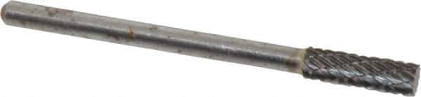 Atrax - 5/32" Cut Diam, 1/8" Shank Diam, Cylinder Head Double Cut Burr - Carbide, Flat End, 1/2" LOC, 1-1/2" OAL - Industrial Tool & Supply