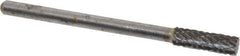 Atrax - 5/32" Cut Diam, 1/8" Shank Diam, Cylinder Head Double Cut Burr - Carbide, Flat End, 1/2" LOC, 1-1/2" OAL - Industrial Tool & Supply