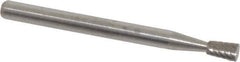 Atrax - 1/8" Cut Diam, 1/8" Shank Diam, Inverted Cone Head Single Cut Burr - Flat End, 3/16" LOC, 1-1/2" OAL - Industrial Tool & Supply
