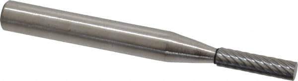 Atrax - 5/32" Cut Diam, 1/4" Shank Diam, Cylinder Head Single Cut Burr - Carbide, Flat End, 5/8" LOC, 2" OAL - Industrial Tool & Supply