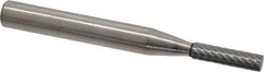 Atrax - 5/32" Cut Diam, 1/4" Shank Diam, Cylinder Head Single Cut Burr - Carbide, Flat End, 5/8" LOC, 2" OAL - Industrial Tool & Supply