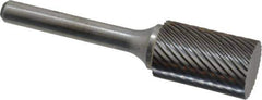 Atrax - 5/8" Cut Diam, 1/4" Shank Diam, Cylinder Head Single Cut Burr - Carbide, Flat End, 1" LOC, 2-3/4" OAL - Industrial Tool & Supply