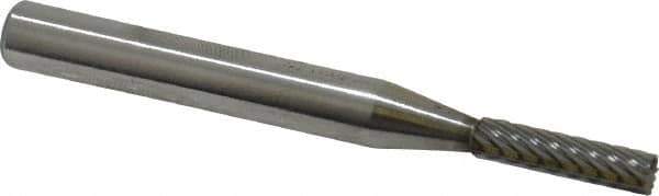 Atrax - 5/32" Cut Diam, 1/4" Shank Diam, Cylinder with End Cut Head Single Cut Burr - Carbide, End Cut End, 5/8" LOC, 2" OAL - Industrial Tool & Supply