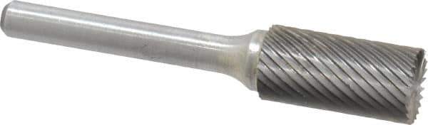 Atrax - 1/2" Cut Diam, 1/4" Shank Diam, Cylinder with End Cut Head Single Cut Burr - Carbide, End Cut End, 1" LOC, 2-3/4" OAL - Industrial Tool & Supply