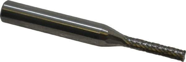 Atrax - 1/8" Cut Diam, 1/4" Shank Diam, Cylinder with End Cut Head Double Cut Burr - Carbide, End Cut End, 1/2" LOC, 2" OAL - Industrial Tool & Supply