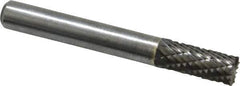Atrax - 1/4" Cut Diam, 1/4" Shank Diam, Cylinder with End Cut Head Double Cut Burr - Carbide, End Cut End, 5/8" LOC, 2" OAL - Industrial Tool & Supply