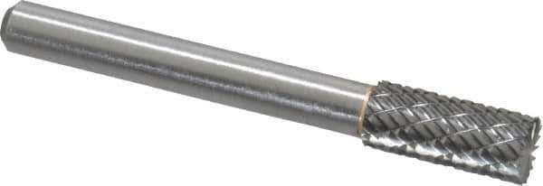Atrax - 5/16" Cut Diam, 1/4" Shank Diam, Cylinder with End Cut Head Double Cut Burr - Carbide, End Cut End, 3/4" LOC, 2-1/2" OAL - Industrial Tool & Supply