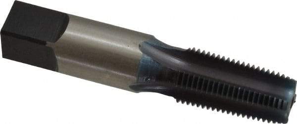 Reiff & Nestor - 1/8-27 NPT Thread, 4 Flute Standard Pipe Tap - 2-1/8" OAL, 3/4" Thread Length, 7/16" Shank Diam, Blue Diamond Finish, High Speed Steel - Exact Industrial Supply