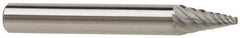 SGS Pro - 5/8" Cut Diam, 1/4" Shank Diam, Cone Head Single Cut Burr - Carbide, Point End, 1" LOC - Industrial Tool & Supply