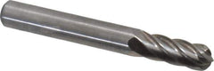Atrax - 1/4" Cut Diam, 1/4" Shank Diam, Cylinder with Radius Head Fluted Cut Burr - Radius End, 5/8" LOC, 2" OAL - Industrial Tool & Supply