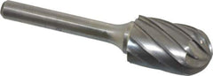 Atrax - 5/8" Cut Diam, 1/4" Shank Diam, Cylinder with Radius Head Fluted Cut Burr - Radius End, 1" LOC, 2-3/4" OAL - Industrial Tool & Supply