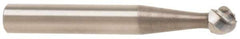 Atrax - 1/4" Cut Diam, 1/4" Shank Diam, Ball Head Fluted Cut Burr - Radius End, 1/4" LOC, 2" OAL - Industrial Tool & Supply