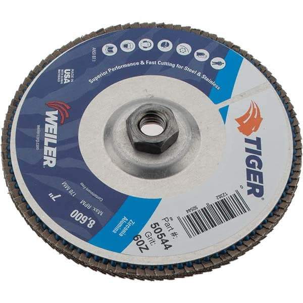Weiler - Flap Disc - Aluminum Backing, Arbor Attaching System - Industrial Tool & Supply
