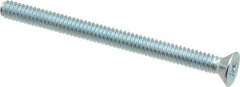 Value Collection - #10-24 UNC, 2-1/2" OAL Phillips Drive Machine Screw - Flat Head, Grade 2 Steel, Zinc-Plated Finish, Without Washer - Industrial Tool & Supply